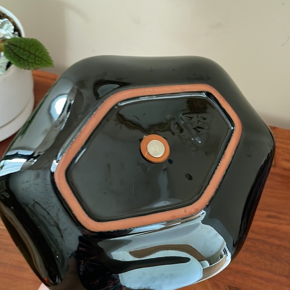 VINTAGE Blue Mountain Pottery serving dish with handle, teal, turquoise black - Picture 4 of 8